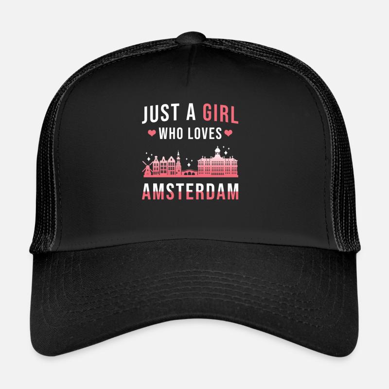 Amsterdam - Casquette trucker  - noir/noir