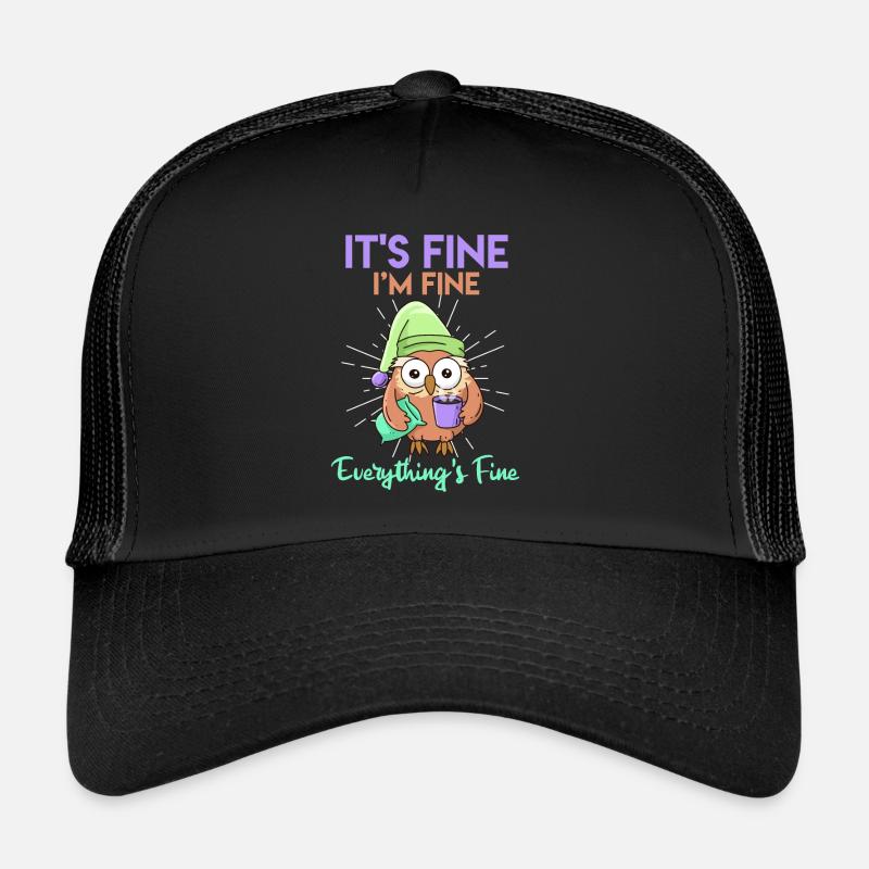 Hibou du café C’est bien je suis fin Tout est fin Casquette trucker 