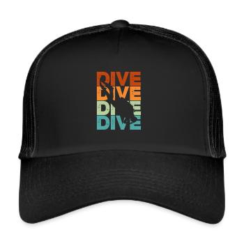 Divers Diving Sea Holiday Diving Gift - Trucker Cap - black/black - Front