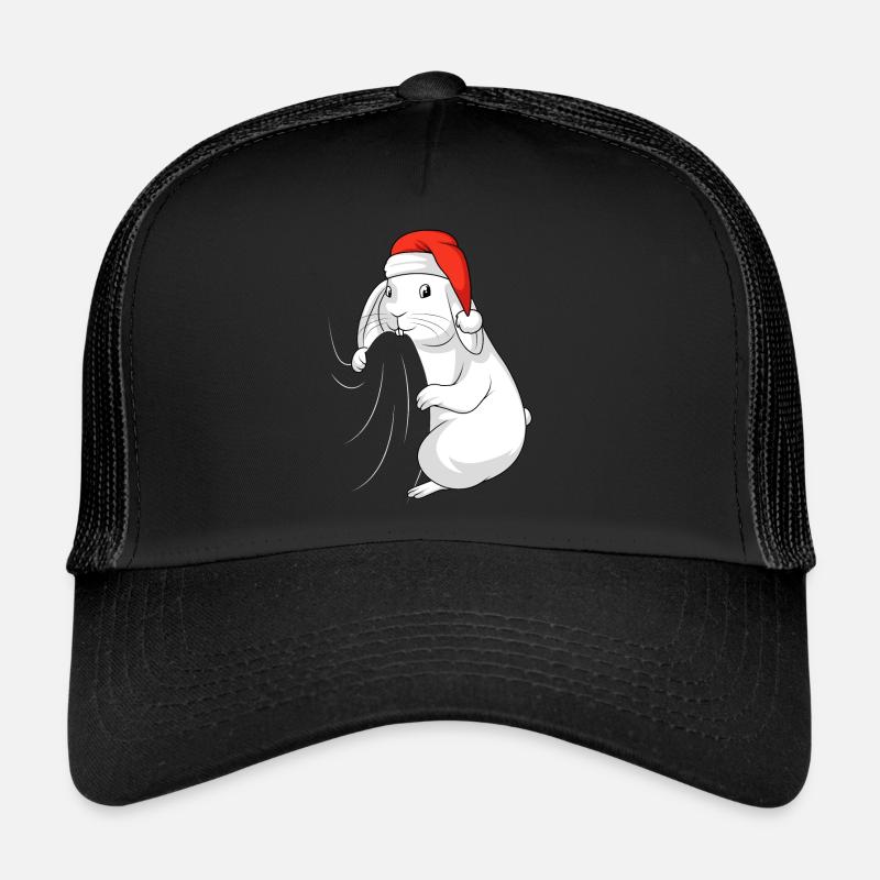 Rabbits Christmas Rabbit Rabbit - Trucker Cap - black/black