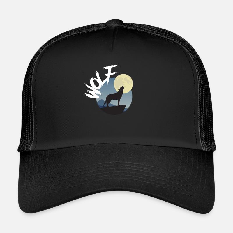 Wolf Moon Howling Wilderness Wild Wildlife Trucker Cap