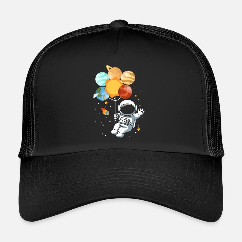 Astronomy Solar System Planet Astronaut - Trucker Cap - black/black