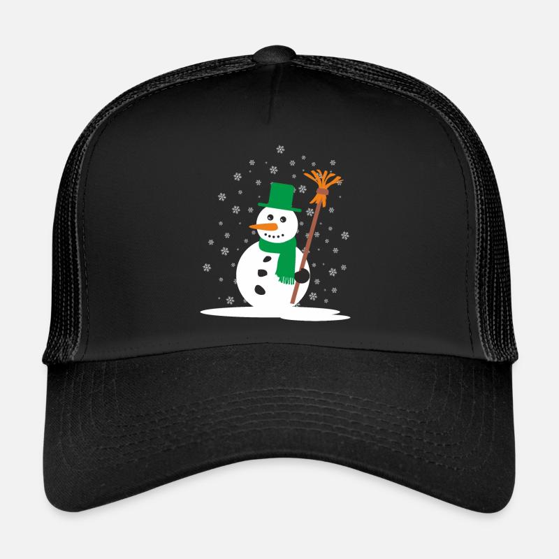Christmas Snowman - Trucker Cap - black/black