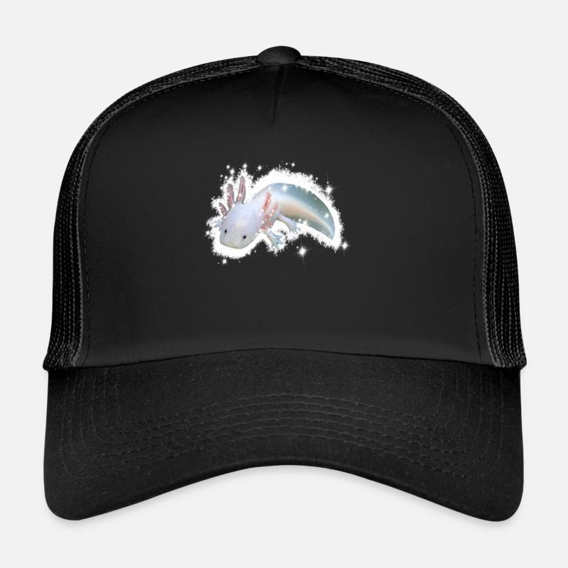 axolotl blanc - Casquette trucker  - noir/noir