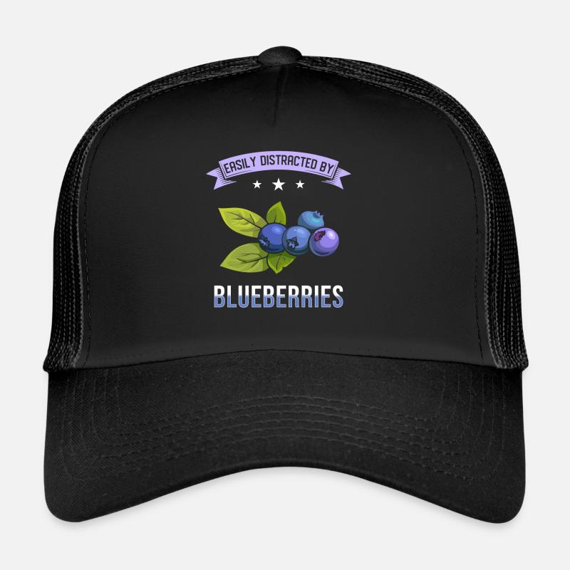 Blaubeeren Spruch - Trucker Cap - Schwarz/Schwarz