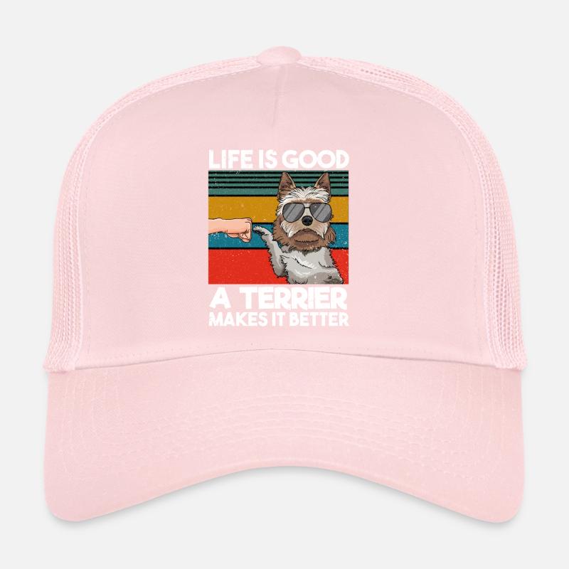 Life Is Good A Terrier Makes It Better Fist Bump Trucker Cap
