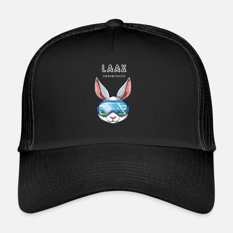 Laax Graubünden Schweiz Retro Ski Hase Trucker Cap
