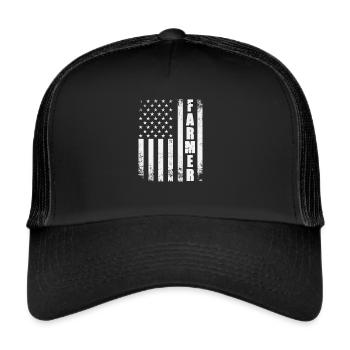 America Flag Farmer FARMER USA America - Trucker Cap - black/black - Front