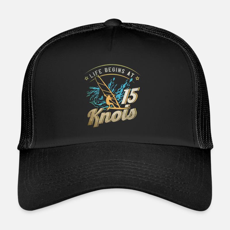 Windsurfer Surfer Windsurfing Gift - Trucker Cap - black/black