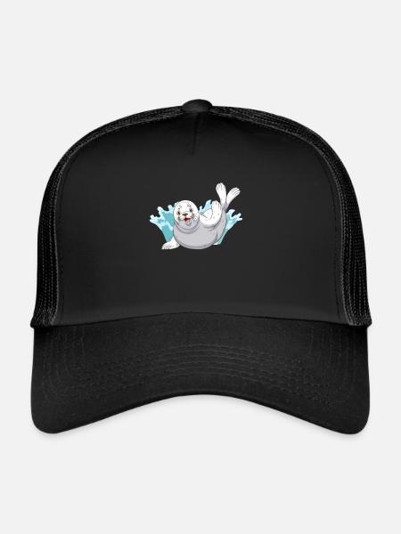 Seals Sweet Seal Sea Lion Seal - Trucker Cap - black/black - Front