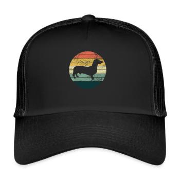 Dackel Rétro Teckel Teckel Vintage - Casquette trucker  - noir/noir - Devant