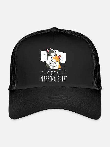 Chats Chemise de couchage Chat Chat - Casquette trucker  - noir/noir - Devant
