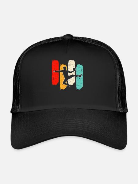 Handball rétro - Casquette trucker  - noir/noir - Devant
