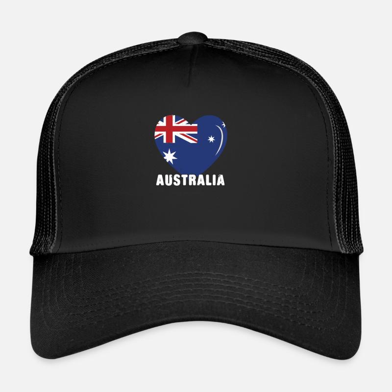 Australie Flag Heart Australia Day Australien Casquette trucker 