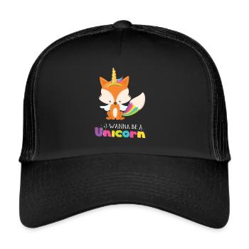 Unicorn Fox - Trucker Cap - black/black - Front