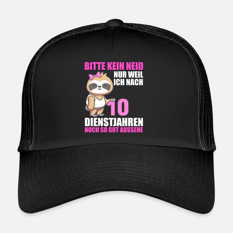 10 Jahre im Dienst 10 Jähriges Dienstjubiläum - Trucker Cap - Schwarz/Schwarz