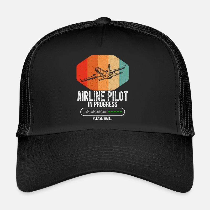 Airline Pilot In Progress Future Airline Pilot Kid Trucker Cap