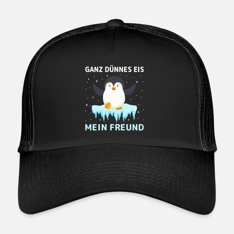 Ganz dünnes Eis mein Freund - Trucker Cap - Schwarz/Schwarz