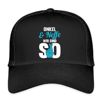 Onkel und Neffe - Trucker Cap - Schwarz/Schwarz - Vorne