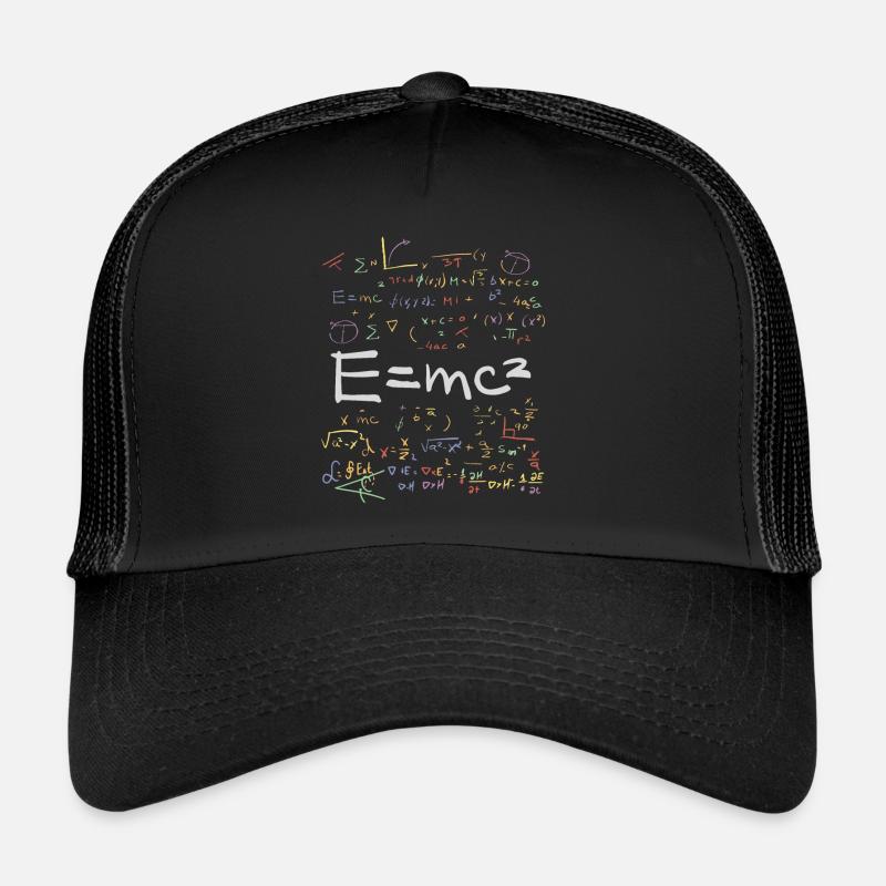 Physik und Mathematik Formeln EMC2 - Trucker Cap - Schwarz/Schwarz