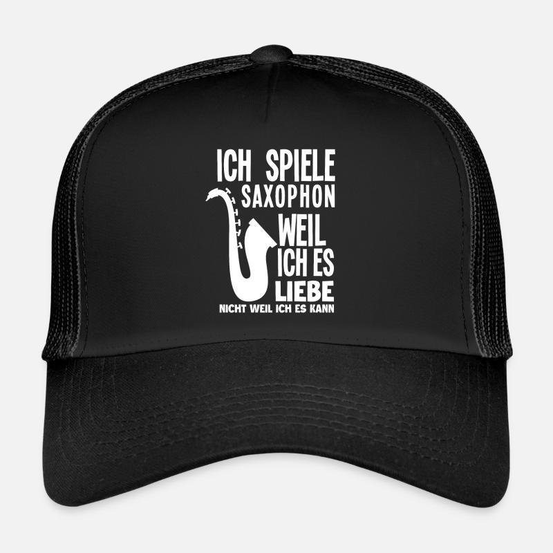 Saxophon - Trucker Cap - Schwarz/Schwarz