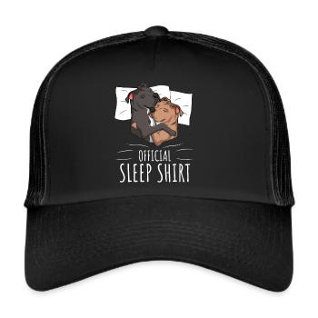 Staffordshire Bull Terrier Sleeping Shirt Gift - Trucker Cap - black/black - Front