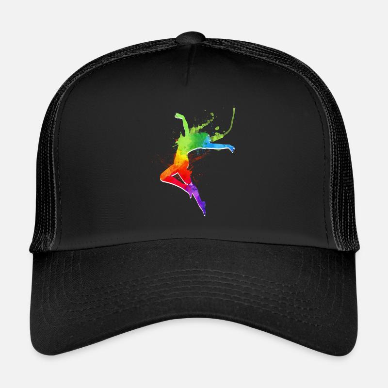 happy dancing girl - Trucker Cap - black/black