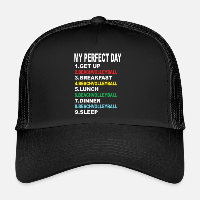 Mein Perfekter Tag Beachvolleyball - Trucker Cap - Schwarz/Schwarz
