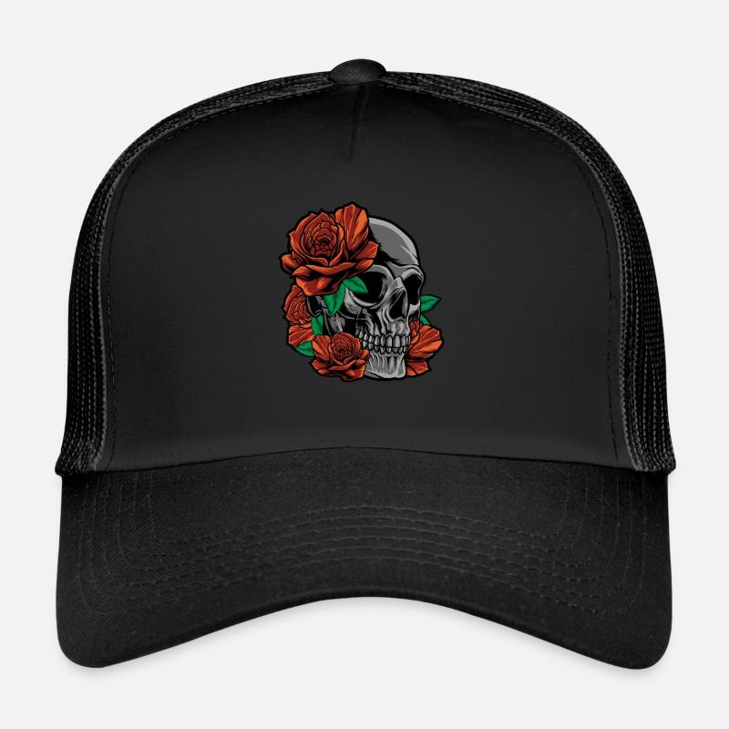 Rose Rosen Rosengewächs Garten Gärtner - Trucker Cap - Schwarz/Schwarz