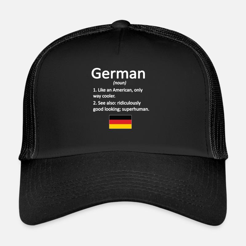 Deutscher Deutschland Flagge Deutsche Wurzeln - Trucker Cap - Schwarz/Schwarz