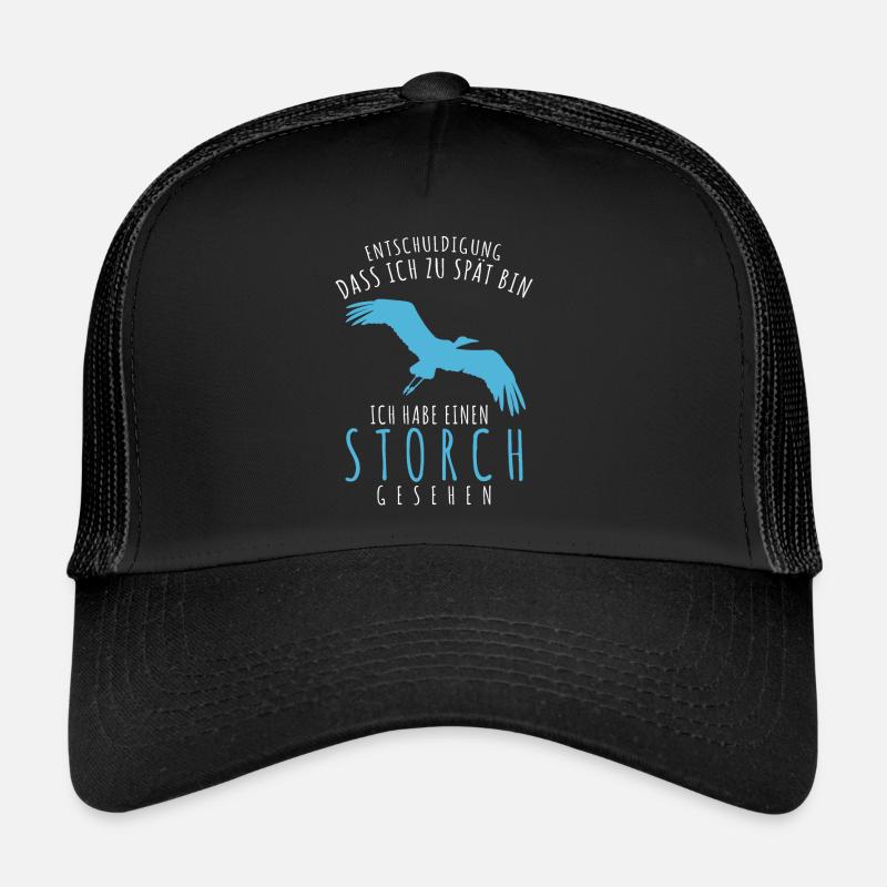 Storch Witz Storche - Trucker Cap - Schwarz/Schwarz