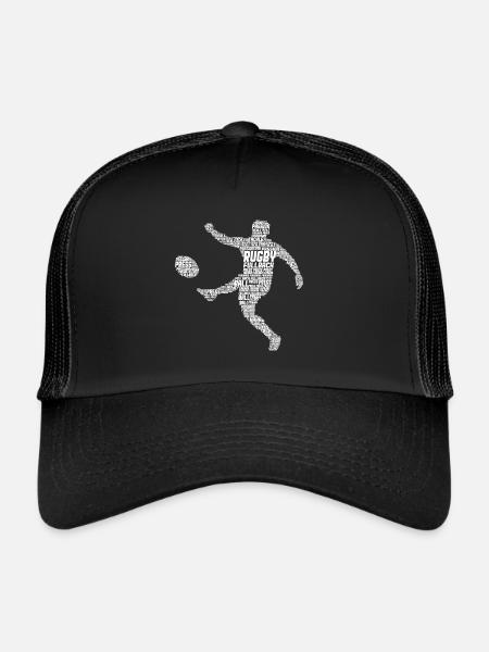 Rugby Player Boys Children Men - Trucker Cap - black/black - Front