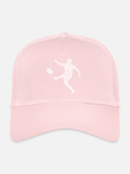 Joueur de rugby Garçons Enfants Hommes - Casquette trucker  - rose pâle - Devant