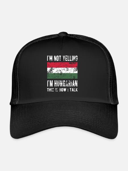 Fier hongrois Hongrie Origine Drapeau hongrois - Casquette trucker  - noir/noir - Devant