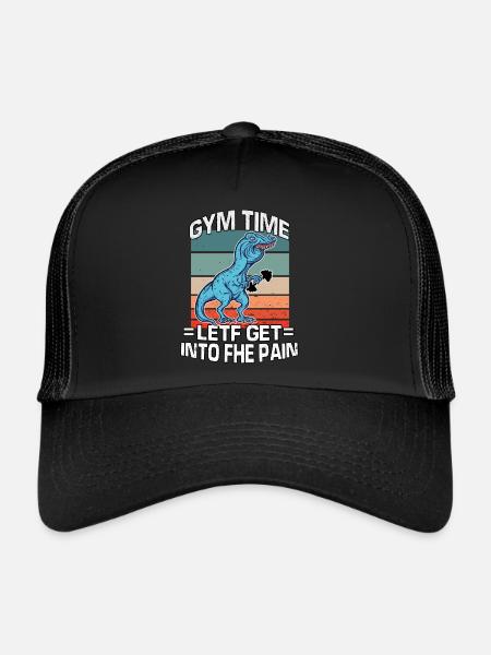 T-Rex Speech Defect Athlète Fitness Musculation - Casquette trucker  - noir/noir - Devant