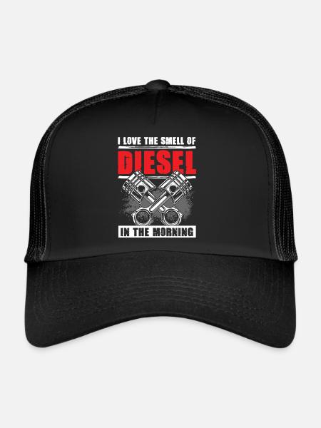 J’adore l’odeur du diesel dans le mécanicien du matin - Casquette trucker  - noir/noir - Devant