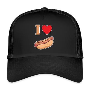 J’adore Bockwurst à la moutarde - Casquette trucker  - noir/noir - Devant