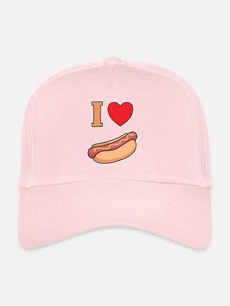 Ich Liebe Bockwurst mit Senf - Trucker Cap - Hellrosa - Vorne