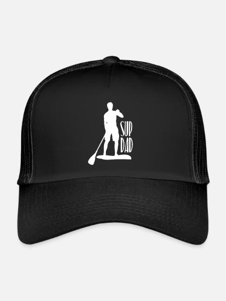 SUP Dad Father Papa Stand Up Paddle - Trucker Cap - black/black - Front