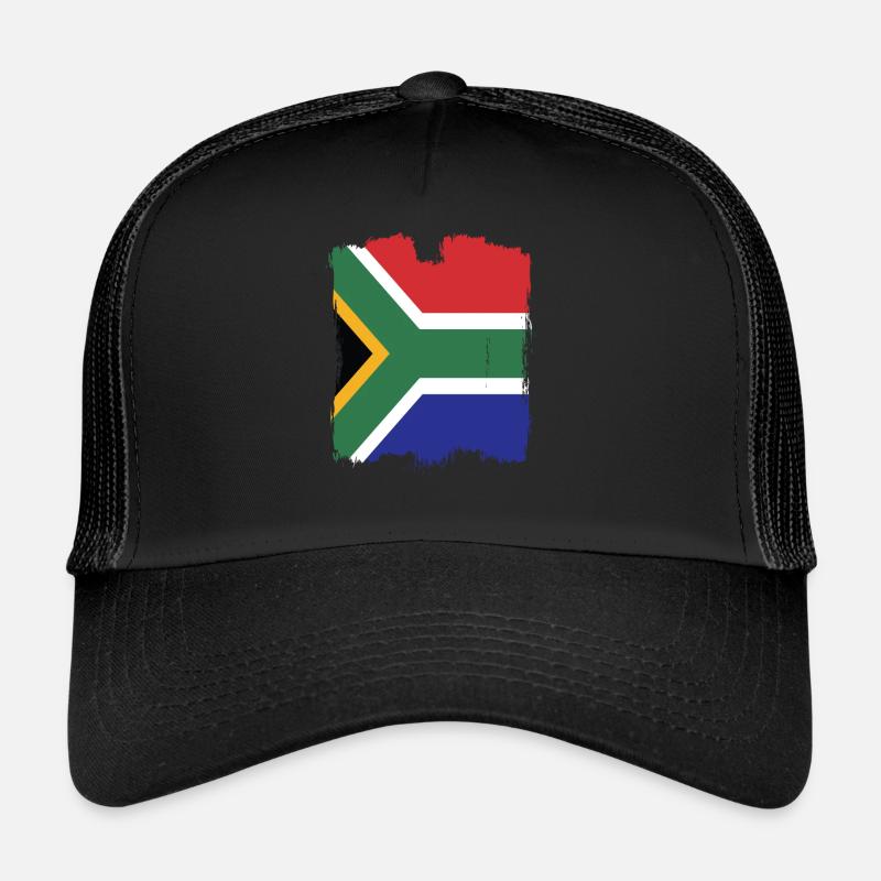 Drapeau de l’Afrique du Sud - Casquette trucker  - noir/noir