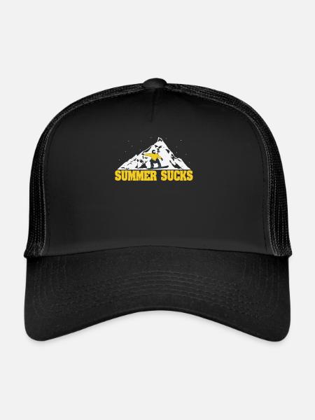 Summer Sucks Snowy Mountains Snowboard - Trucker Cap - black/black - Front