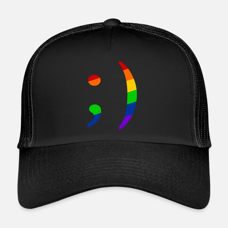 Retro Emoji Zwinker Queer Trucker Cap