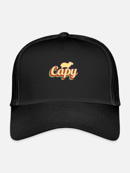 Capybara Rétro Capibara - Casquette trucker  - noir/noir - Devant