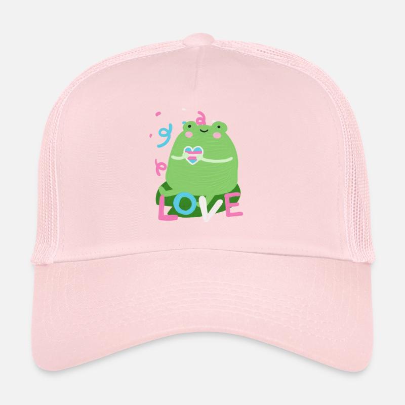Grenouille douce avec des couleurs de drapeau de fierté trans Casquette trucker 