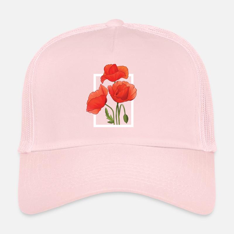 Poppy Poppies Aquarelle peinte à la main Casquette trucker 