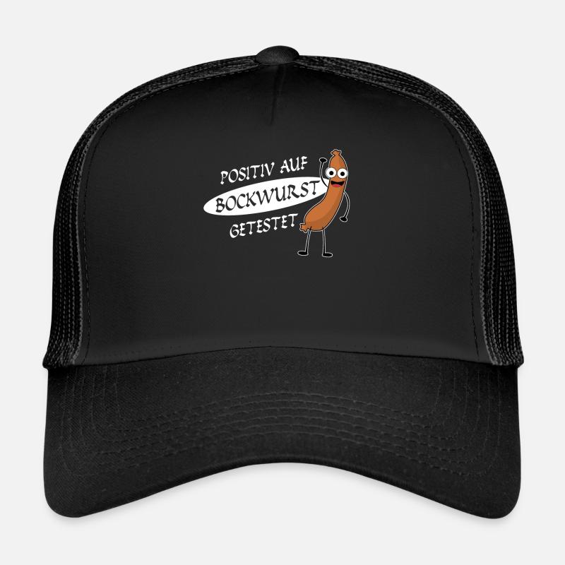Bockwurst Wurst Positiv Bratwurst - Trucker Cap - Schwarz/Schwarz