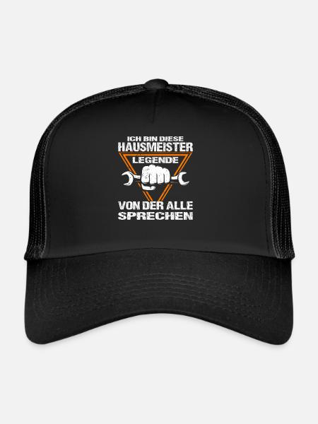 Hausmeister Hausverwaltung Heimwerker - Trucker Cap - Schwarz/Schwarz - Vorne