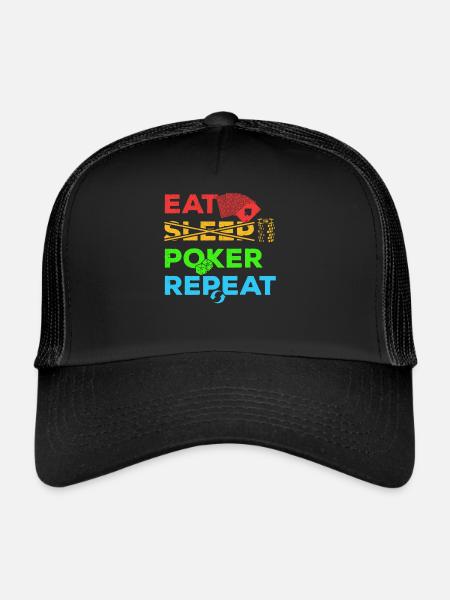 Poker Eat Sleep Poker Répéter casino - Casquette trucker  - noir/noir - Devant