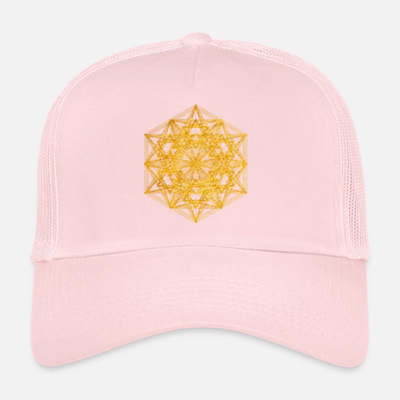 Geometric dimensional Metatrons Cube Trucker Cap