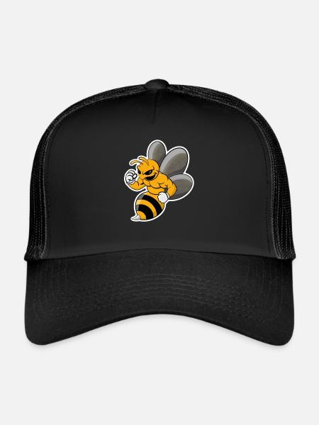 wasp cool design - Trucker Cap - black/black - Front